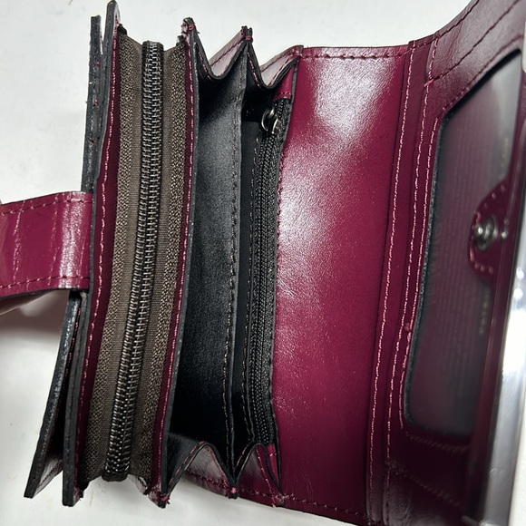 Patricia Nash Wallet Cametti Leather Tooled RFID trifold Magenta Purple - Picture 5 of 7